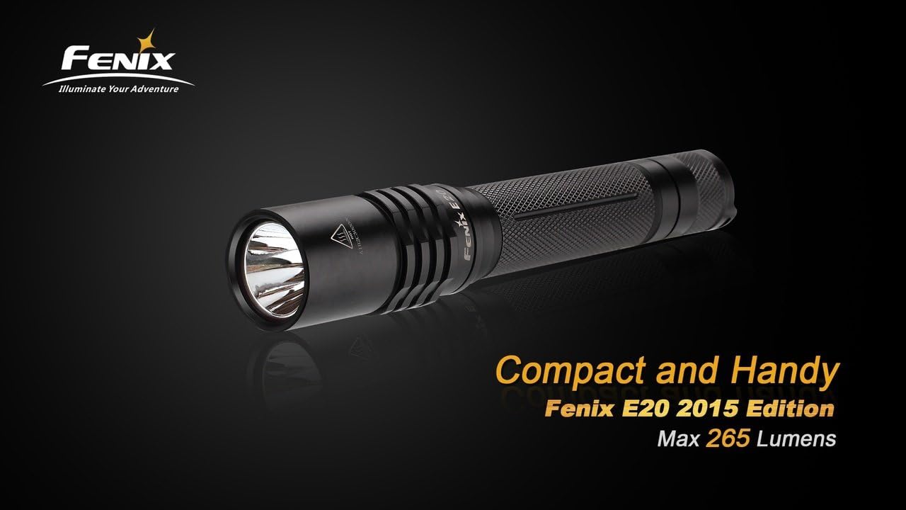 Fenix E20 2015 265 Lumen XP-E2 LED Tactical Flashlight with Two EdisonBright AA Alkaline Batteries Pack of 2