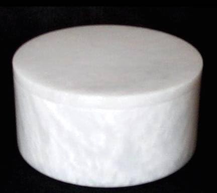 Decorative White Marble Trinket Box - 4 Inch Round Pack of 2