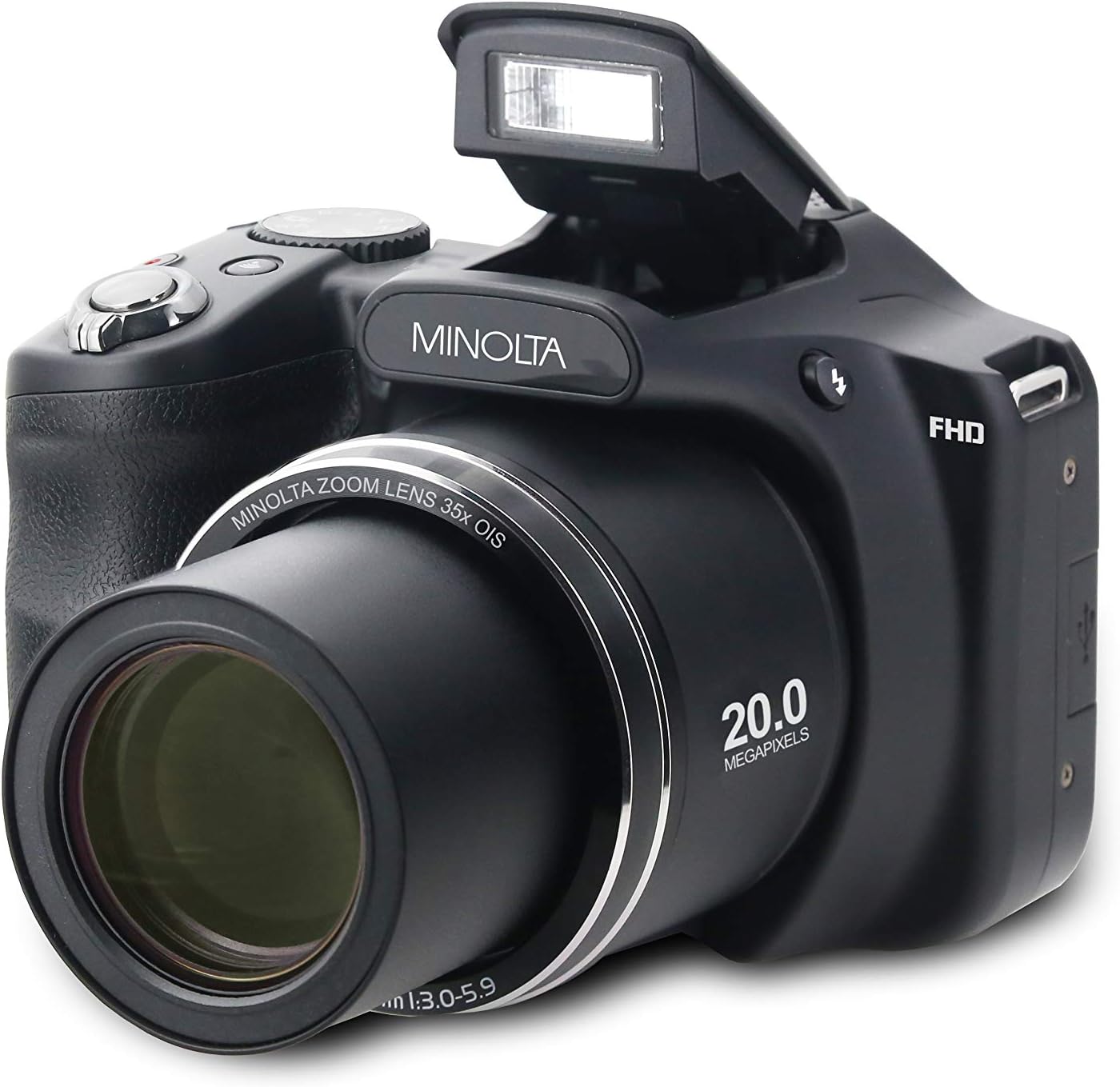 Minolta 20 Mega Pixels High Wi-Fi Digital Camera with 35x Optical Zoom, 1080p HD Video & 3