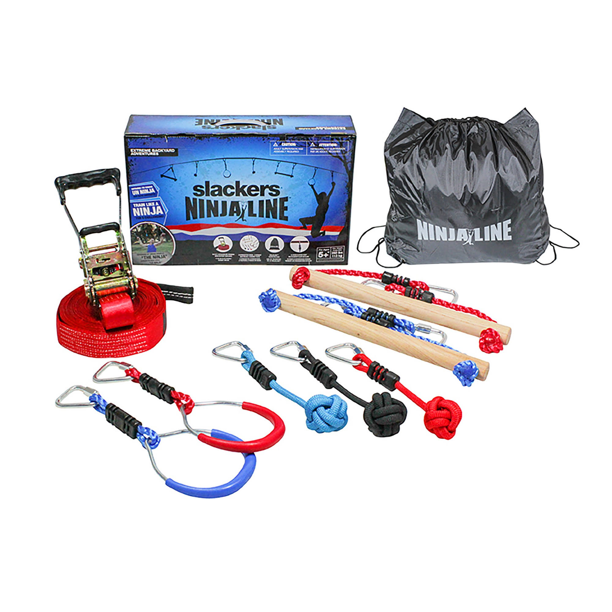 B4 Adventure Slackers NinjaLine 30& Intro Kit with 7 Hanging Obstacles