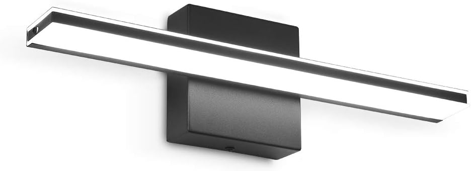 LED Vanity Lights, BRIVOLART 24 Inch 14W Cool White 5500K Vanity Lighting Fixtures Black Modern Bathroom Bedroom Wall Lighting for Mirror