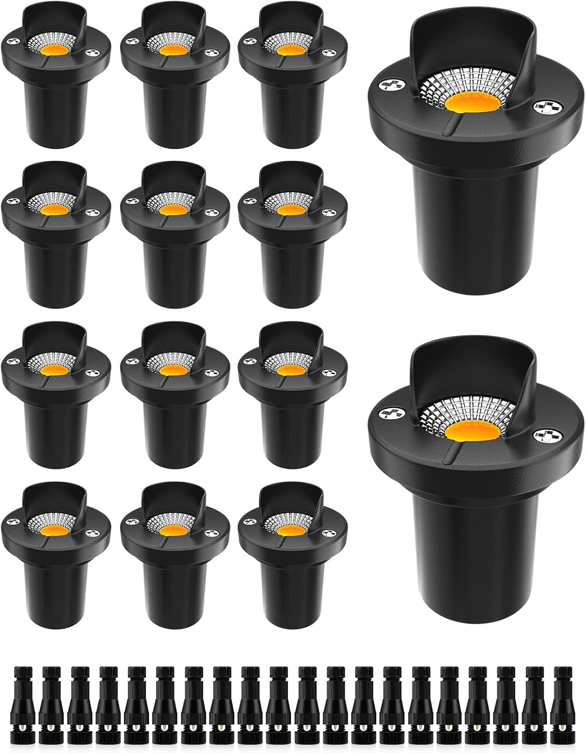 ZUCKEO Low Voltage Landscape Lights 10W Well Lights LED Landscape in Ground Light with Connectors,12V 24V Outdoor Landscape Lighting Waterproof Spotlights for Desk Garden Yard Path(14Pack)