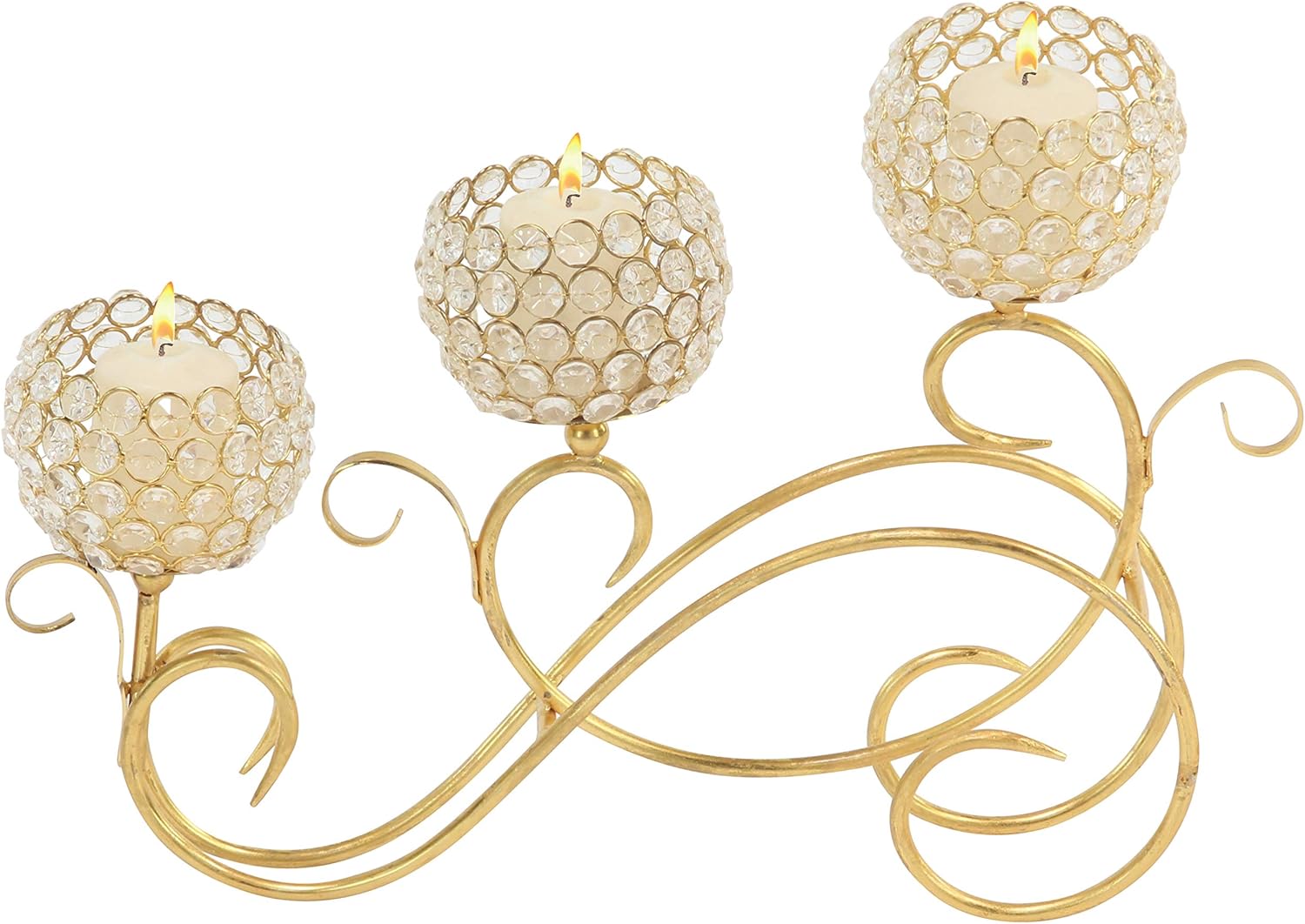 Deco 79 33303 Candelabra, Gold Pack of 2