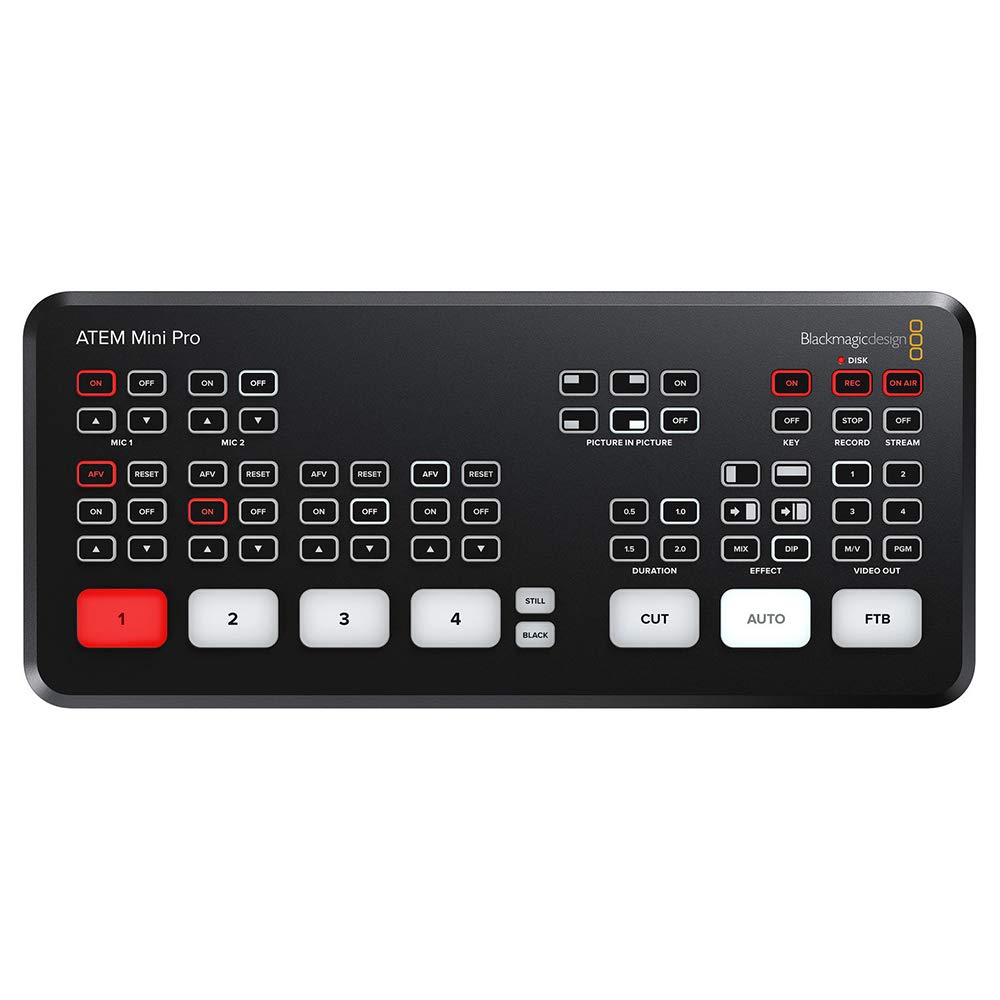 Blackmagic Design ATEM Mini Pro HDMI Live Stream Switcher with 6' High-Speed HDMI Cable & 10-Pack Straps Bundle