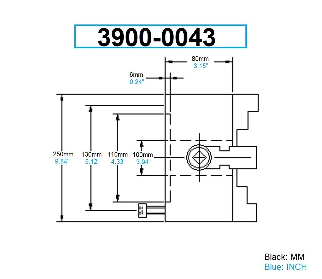 HHIP 3900-0043 10 Inch 4-Jaw Chuck, Plain Back