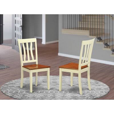 Artin Solid Wood Slat Back Side Chair Andover Mills Color: Buttermilk and Cherry