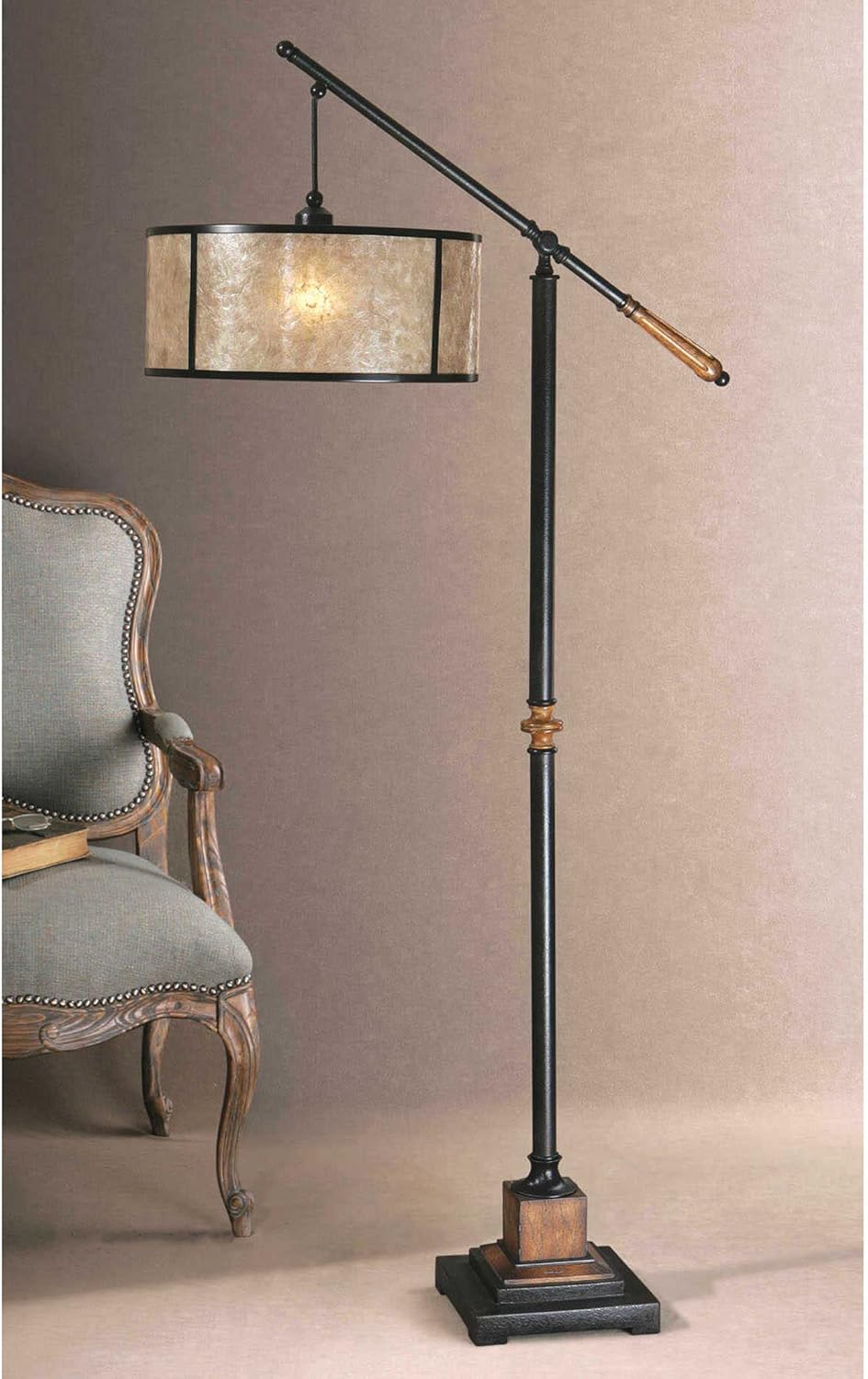 Uttermost Sitka Aged Black Adjustable Metal Floor Lamp