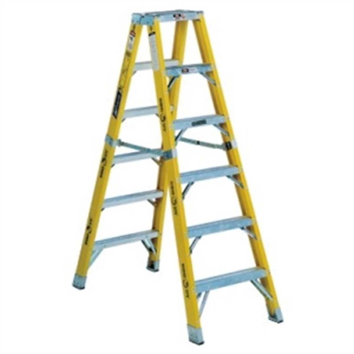 Louisville FM1108HD 8 ft Fiberglass 375 lb Capacity Twin Stepladder IAA
