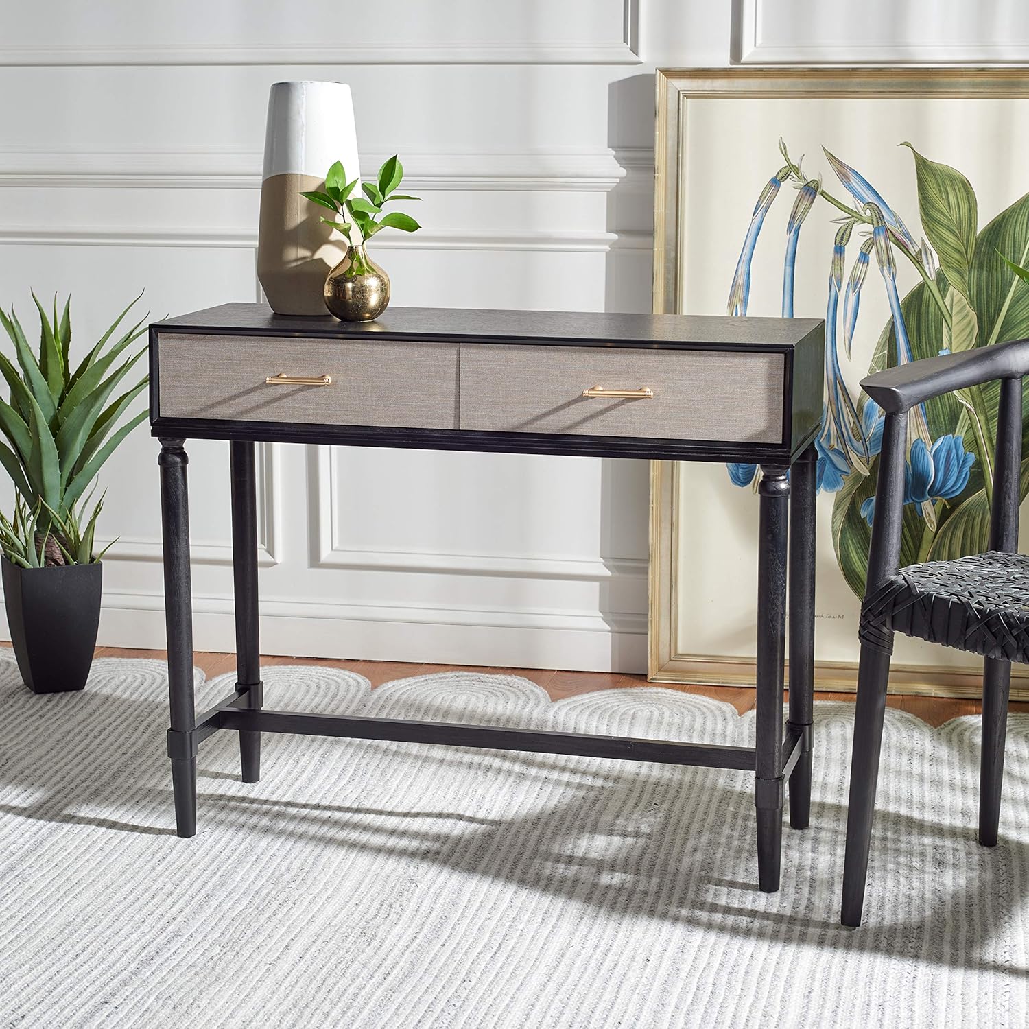 Safavieh Home Collection Estella Black 2-Drawer Console Table CNS5731B
