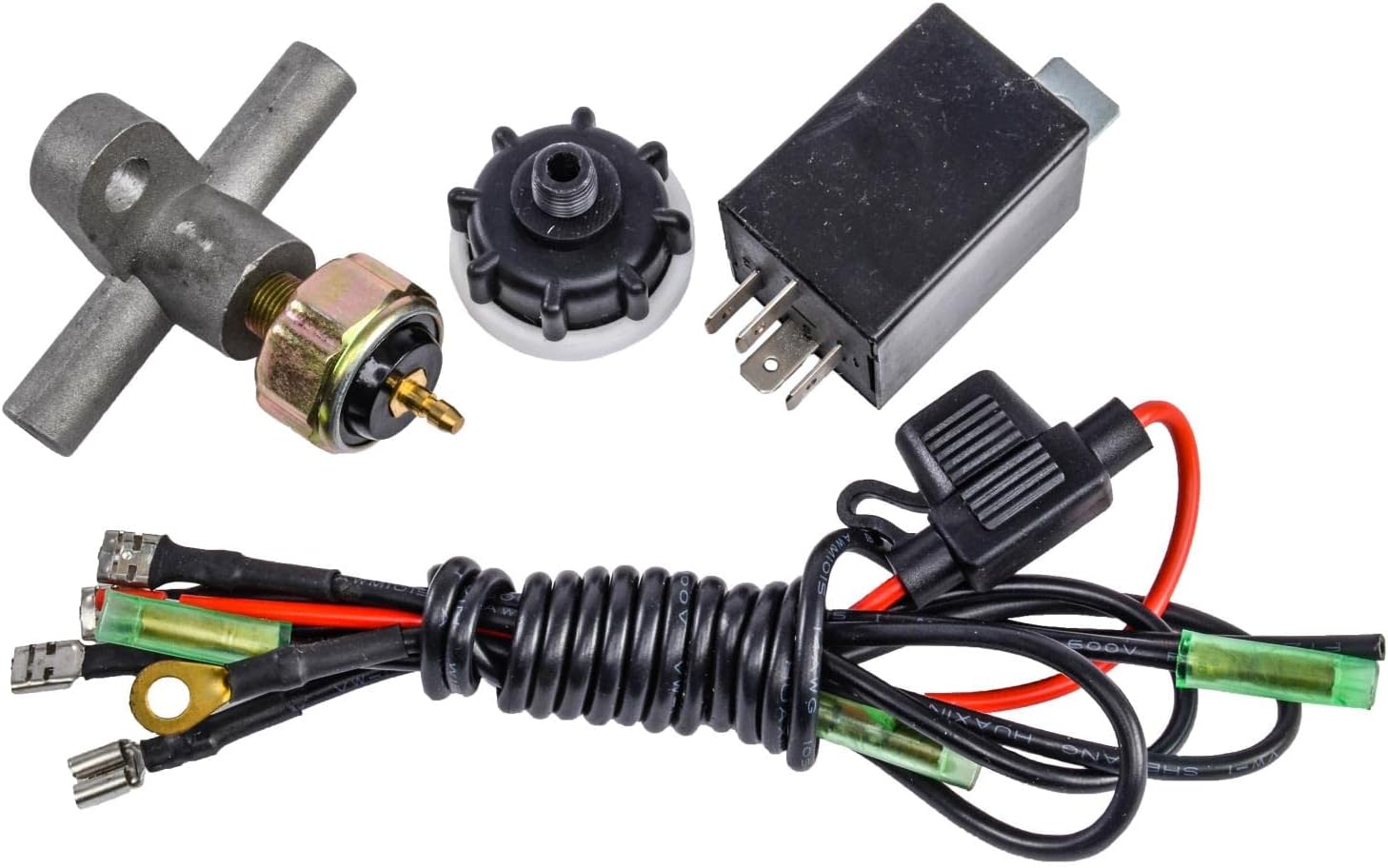 JEGS Electric Vacuum Pump Kit | Provides Between 18&rdquo; - 22&rdquo; Hg of Vacuum | Includes Vacuum Pump, Hose, Switch & Pigtail, Vibration Isolators, 10 Amp Fuse, 12 Volt DC / 84 Watt Relay, and Hardware