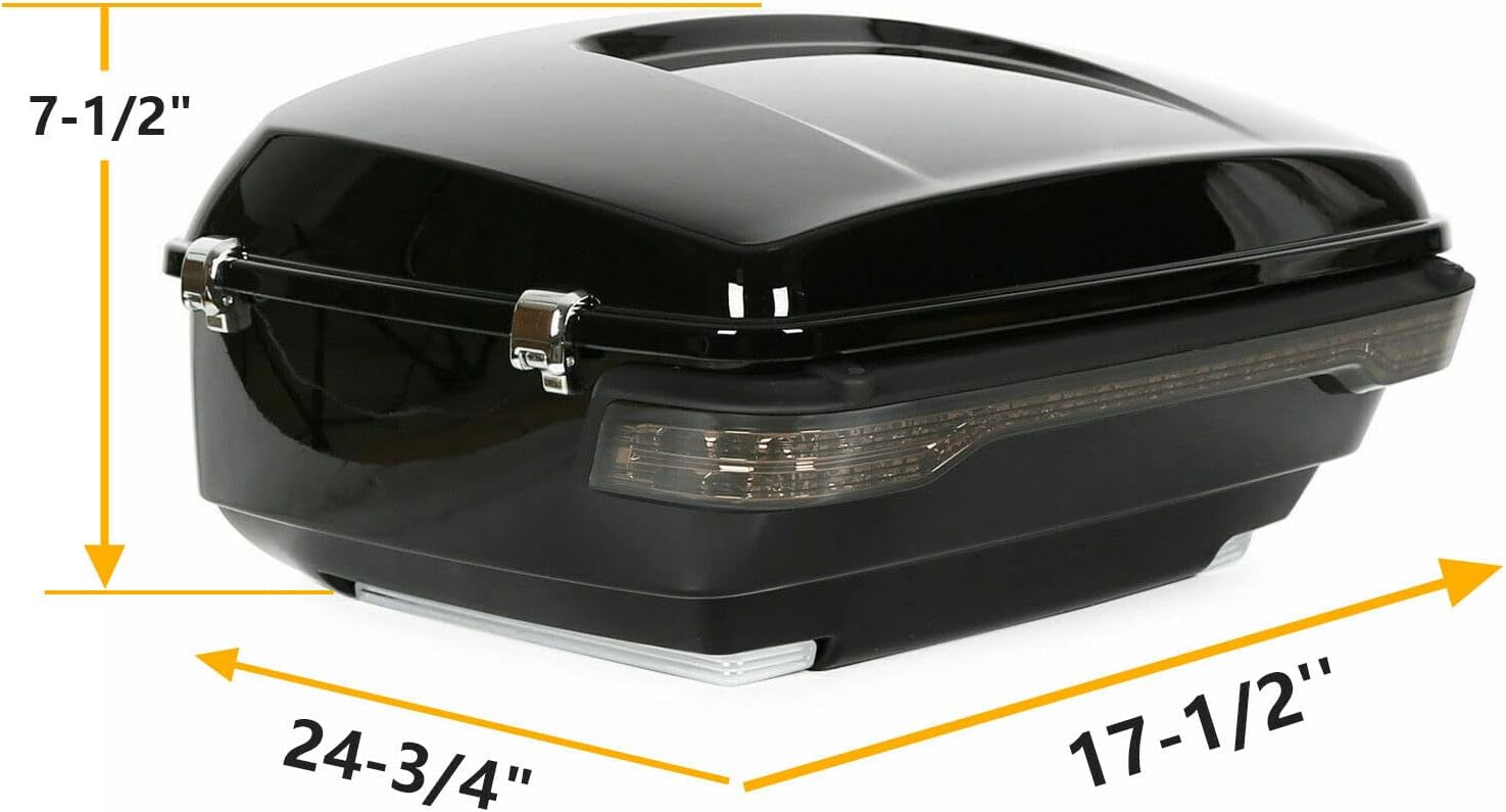 ECOTRIC New King Tour Pack Trunk w/ Wrap Brake Turn Tail Light Kit Harley Touring 2014-2022