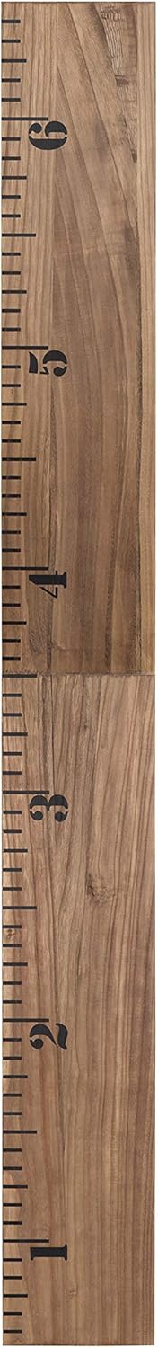 Kate and Laurel Growth Chart 6.5' Wood Wall Ruler, Rustic Brown Pack of 2
