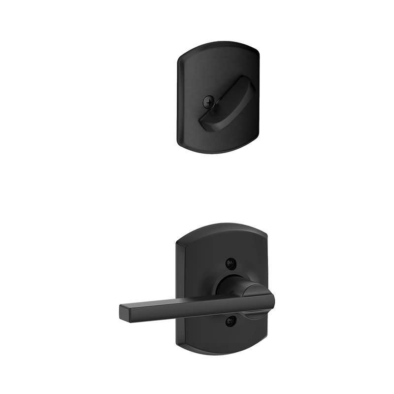 Schlage F59-LAT-GRW Latitude Single Cylinder Interior Pack with - Matte Black