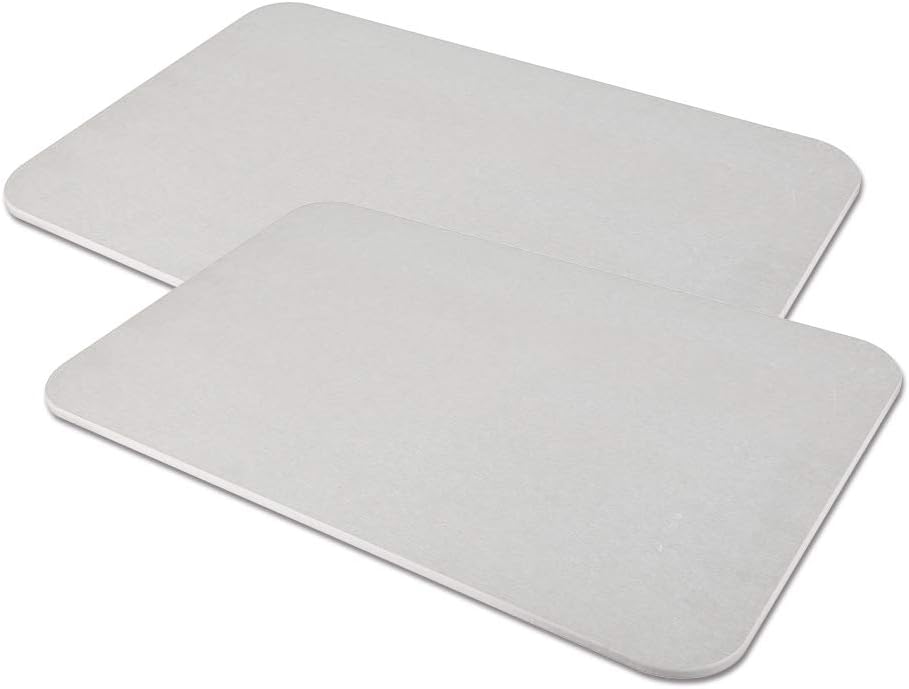 Diatomaceous Earth Bath Mat,Fast-Drying Nonslip Absorbent Bath Mat for Bathroom Shower Floor, 23.62 x 15.35 inch, Grey, 2 Pack