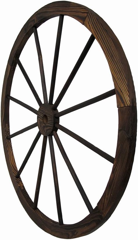 Wooden Wagon Wheel Decorative Wall Hanging 32 in. Pack of 2