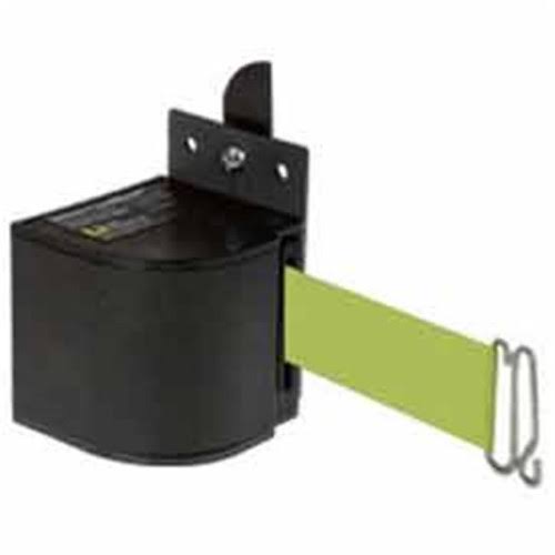 Lavi Industries 50-3017WB-18-FY-S6 Fixed Mount Safety Barricade, Retractable Belt Extension - 18 ft. Fluorescent Yellow