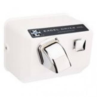 Excel Dryer H76-W Hair/Hand Dryer Hands On, Push-button, Cast COVER, Surface-Mounted, White Epoxy Paint, 110-120V 60Hz