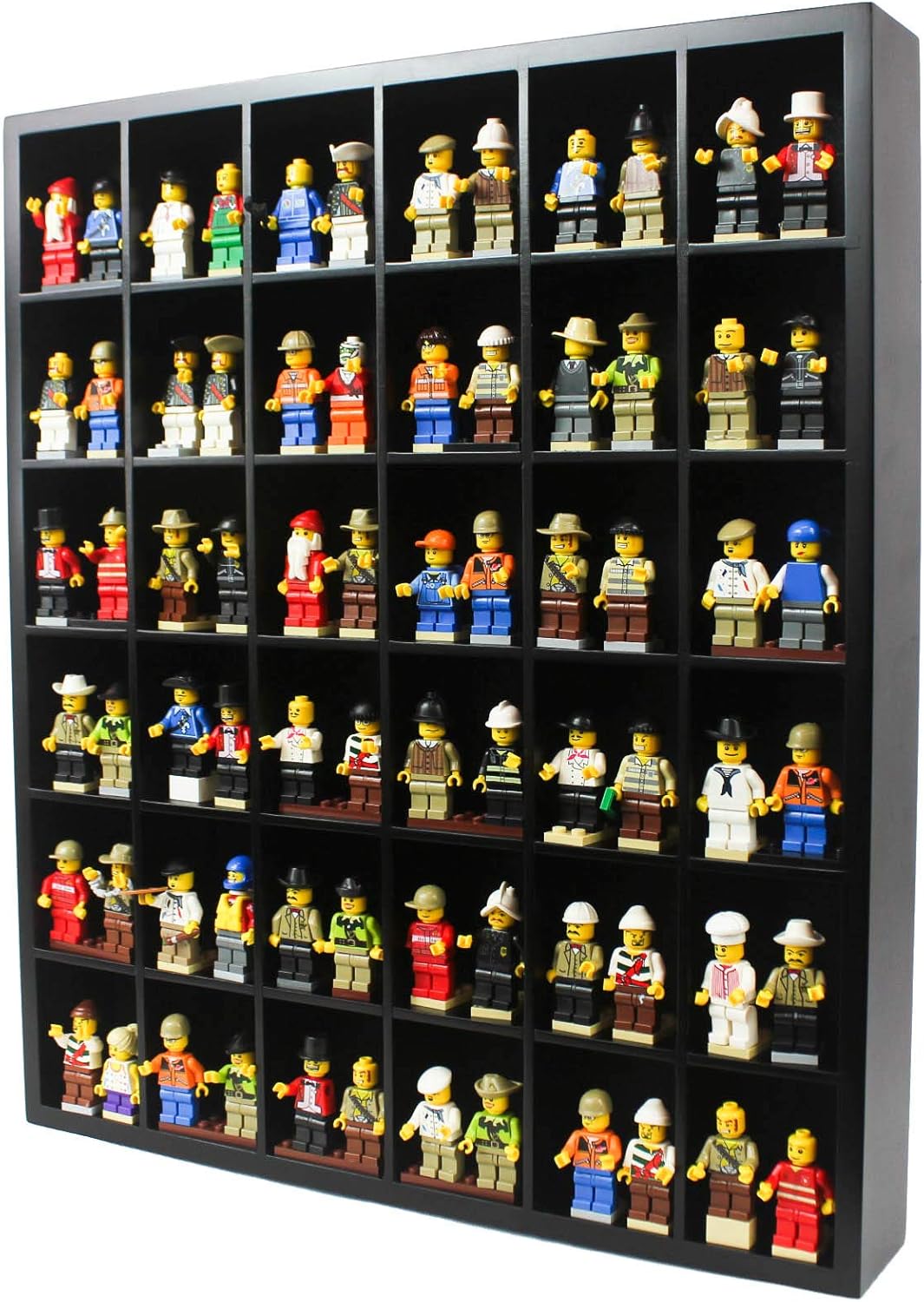 DisplayGifts Minifigures Small Toy Blocks Figures Wall Curio Ply Wood Display Case Cabinet Display Stand No Door No Cover Pack of 2