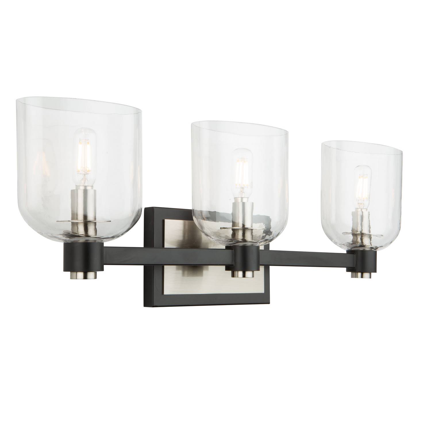 Artcraft Lyndon 3 Light Vanity Light - Black and Brushed Nickel - AC11693NB