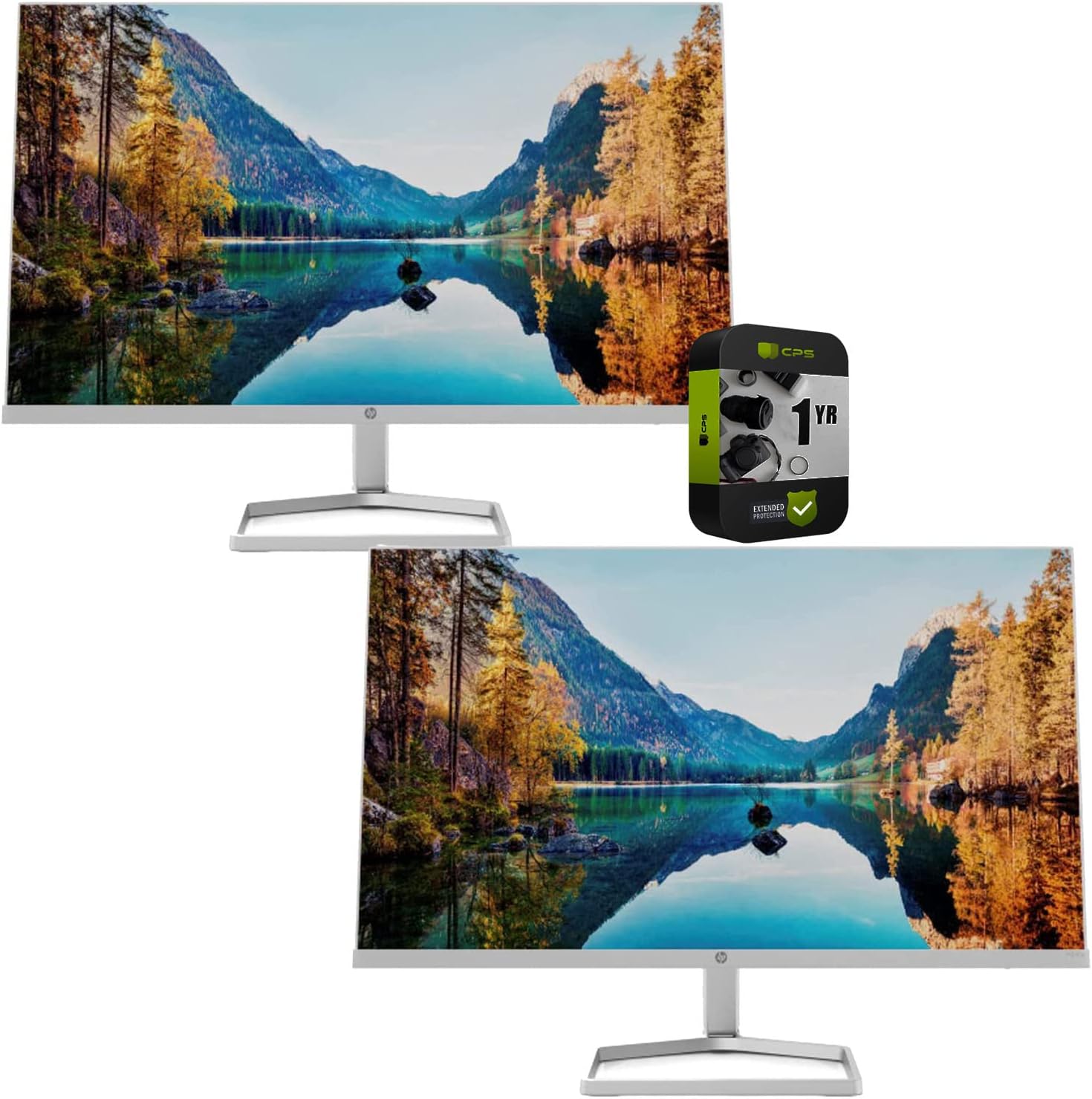 HP 2D9K1AA#ABA M24fw 24 inch FHD PC Monitor with AMD FreeSync 2 Pack Bundle with 1 YR CPS Enhanced Protection Pack