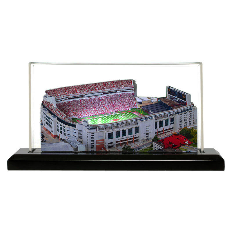 Arkansas Razorbacks 13x22 x 6x22 Light Up Stadium with Display Case