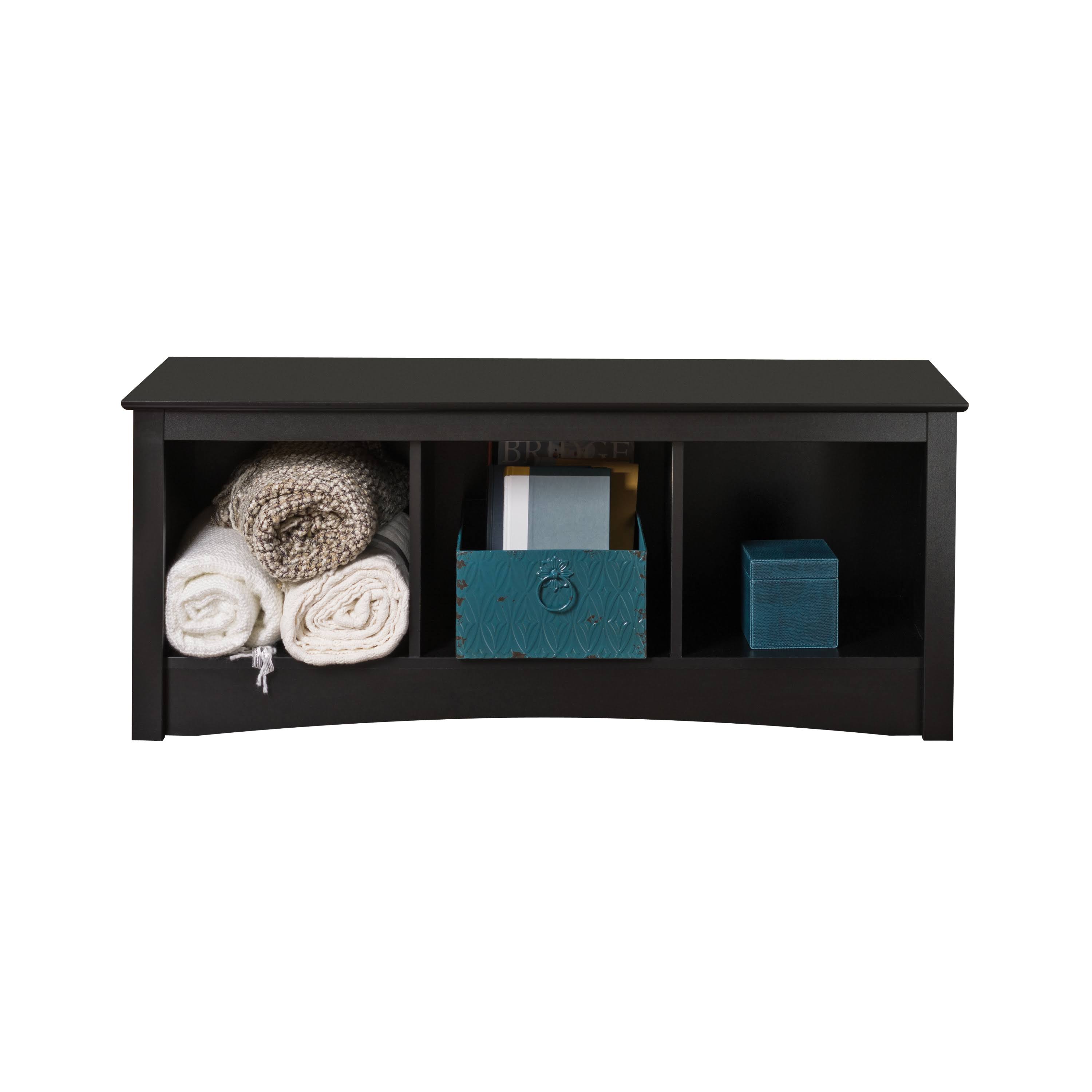 Prepac Entryway Cubby Storage Bench, Black