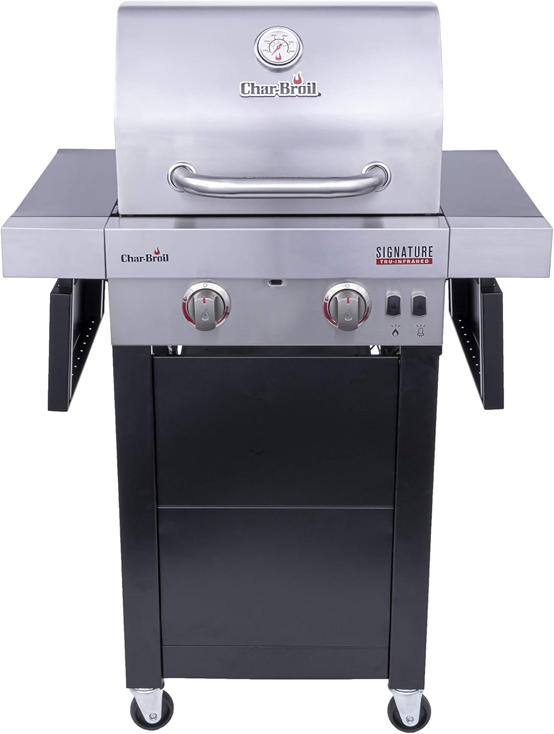 Char-Broil 463632320 Signature TRU-Infrared 2-Burner Cart Style Gas Grill, Stainless/Black