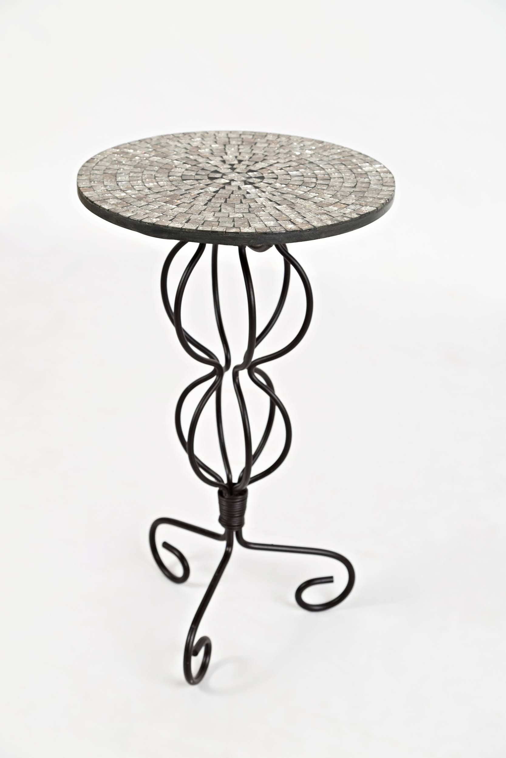 Jofran Global Archive Iron Pedestal Table with Mosiac Top