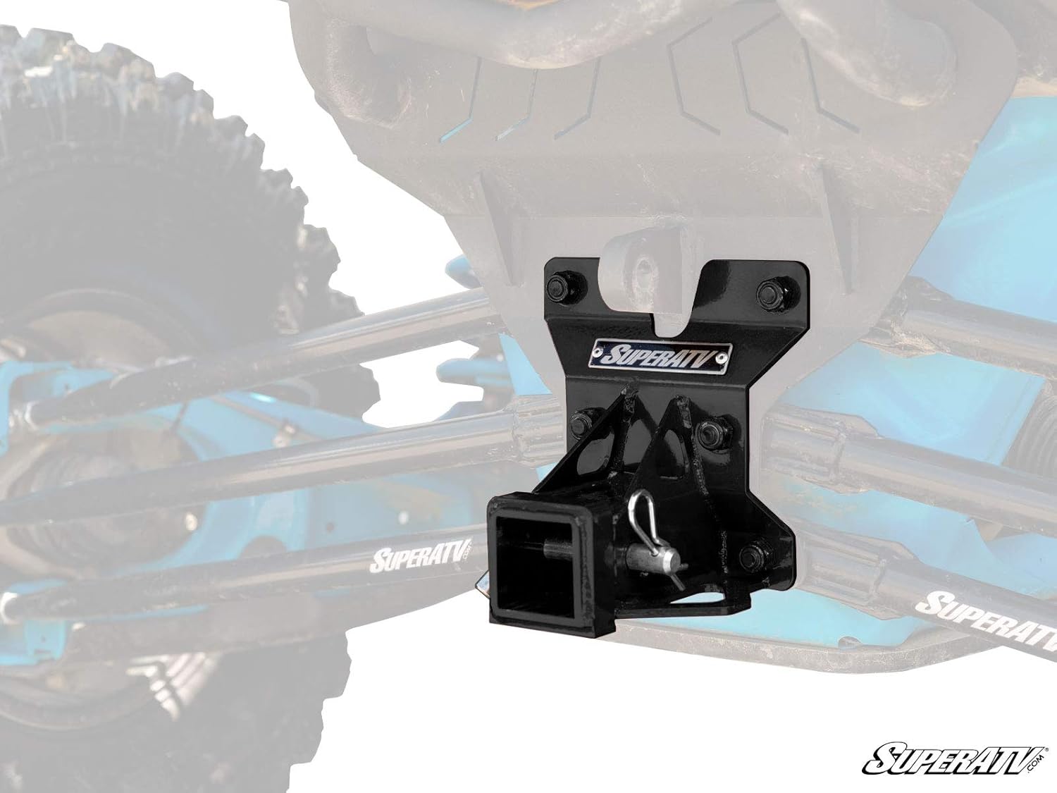 SuperATV Black Rear Receiver Hitch for 2017+ Can-Am Maverick X3 | Fits Standard 2