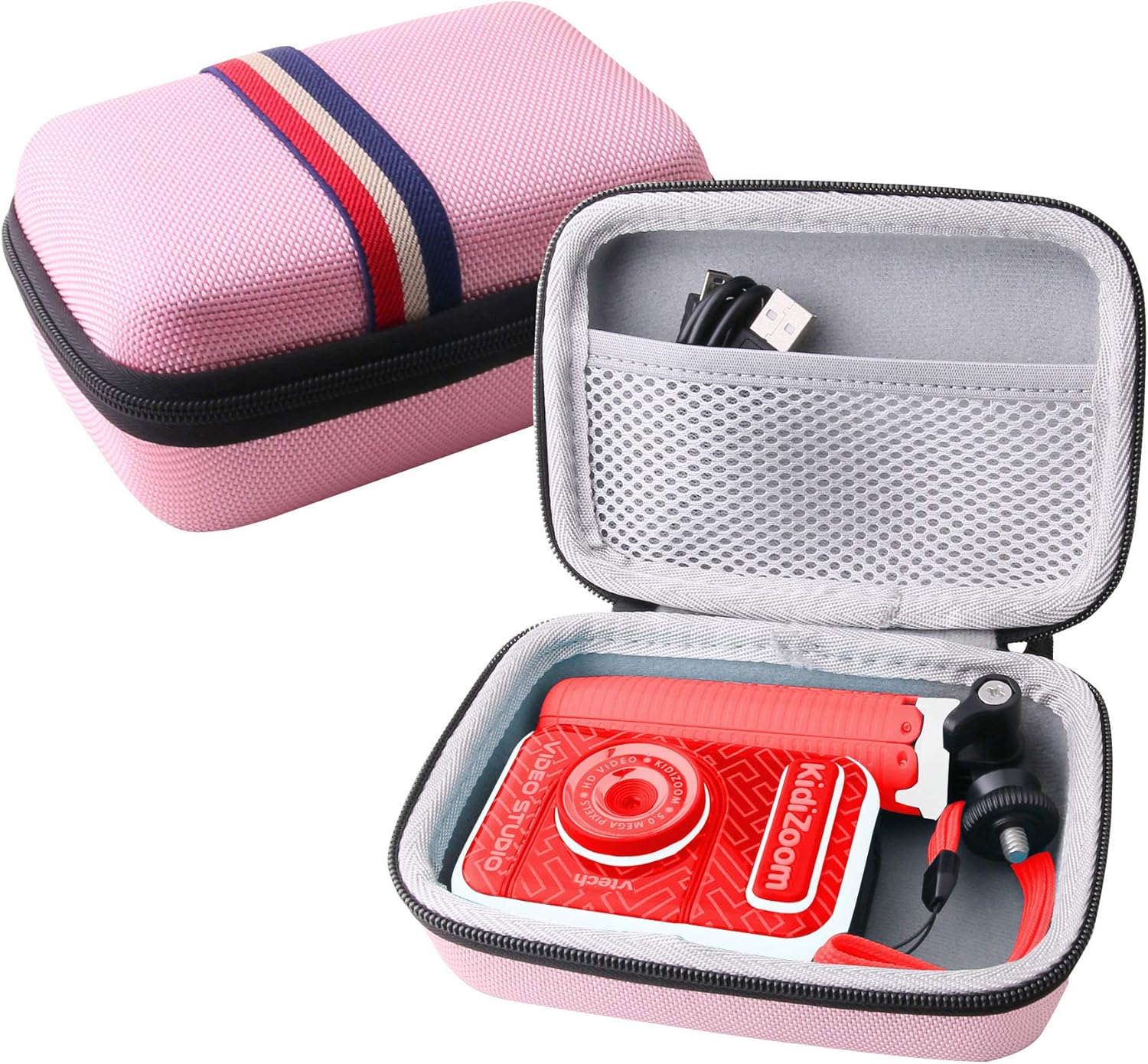 WERJIA Hard Carrying Case for VTech KidiZoom Creator Cam (Large Pink) Pack of 2