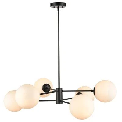 Sela 6 - Light Sputnik Linear Chandelier Foundstone Finish: Black