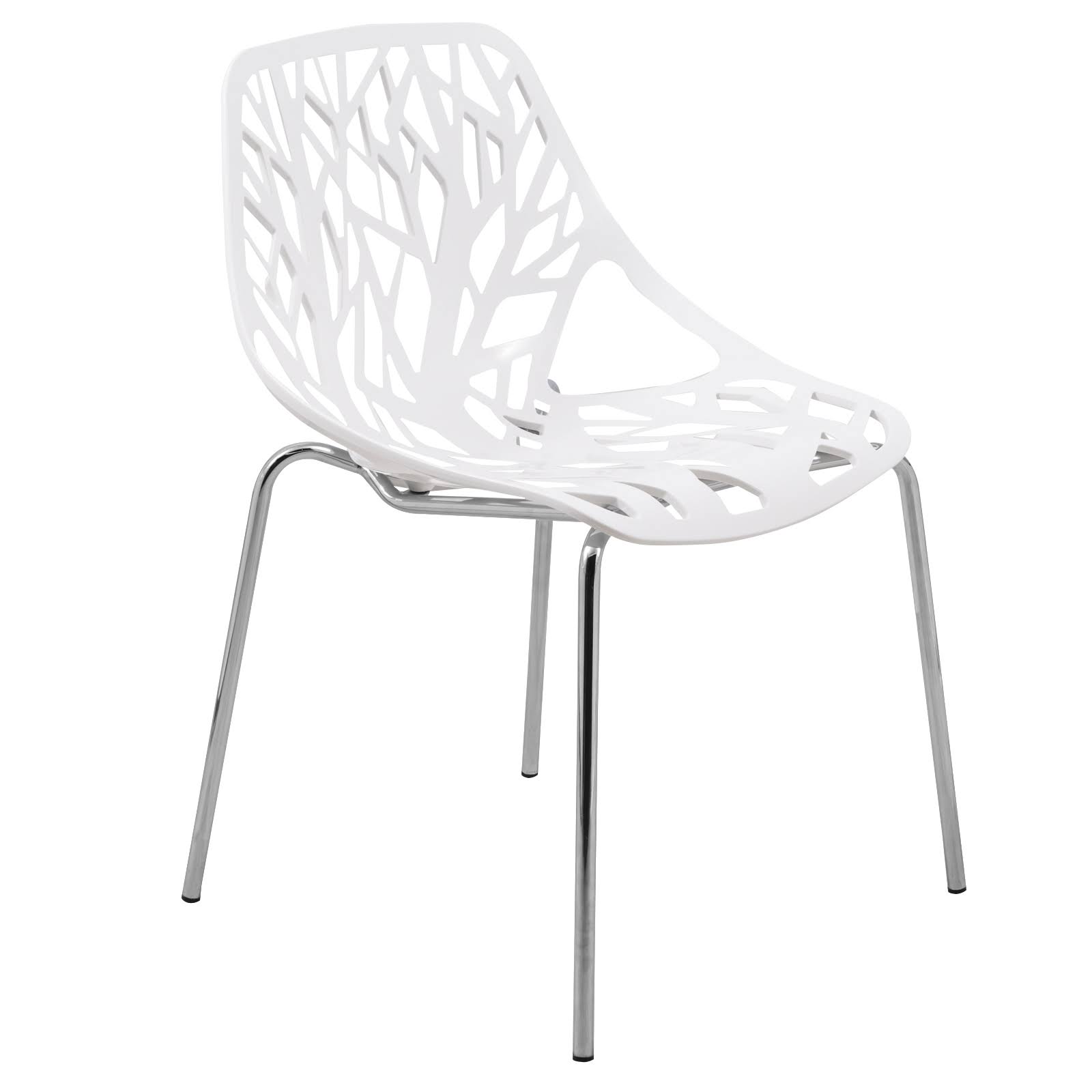 LeisureMod Modern Asbury Dining Chair with Chromed Legs AC16W