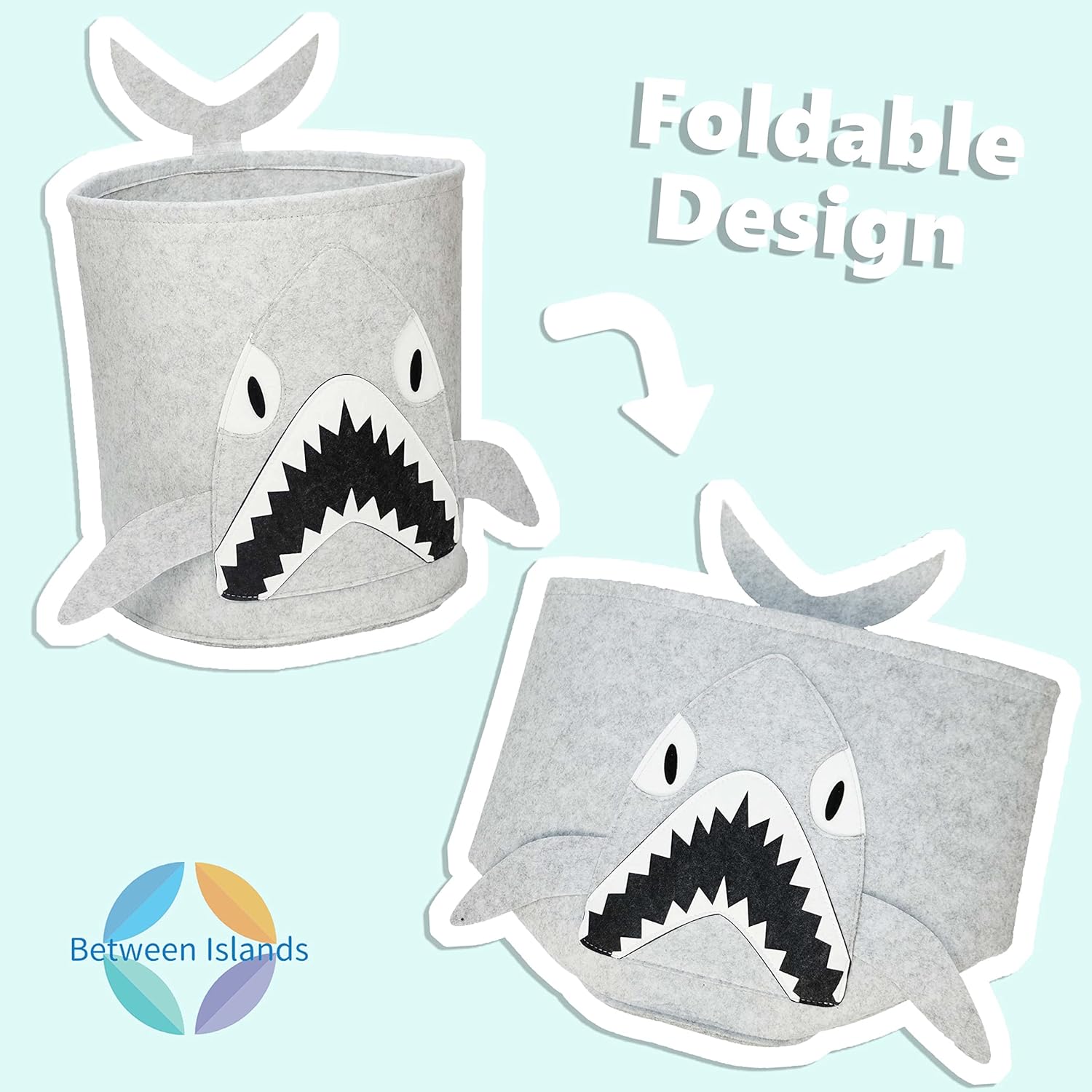 BETWEEN ISLANDS Cute Animal Toy Bins Set of 3, Toy Basket for Nursery Organizers and Storage, Baby Small Laundry Basket, Kids Laundry Hamper as Nursery Decor, Kids Room Decor Pack of 2