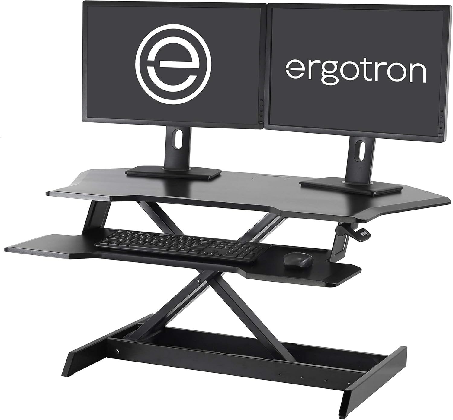Ergotron – WorkFit Corner Standing Desk Converter - for Tabletops – 45 Inches, Black