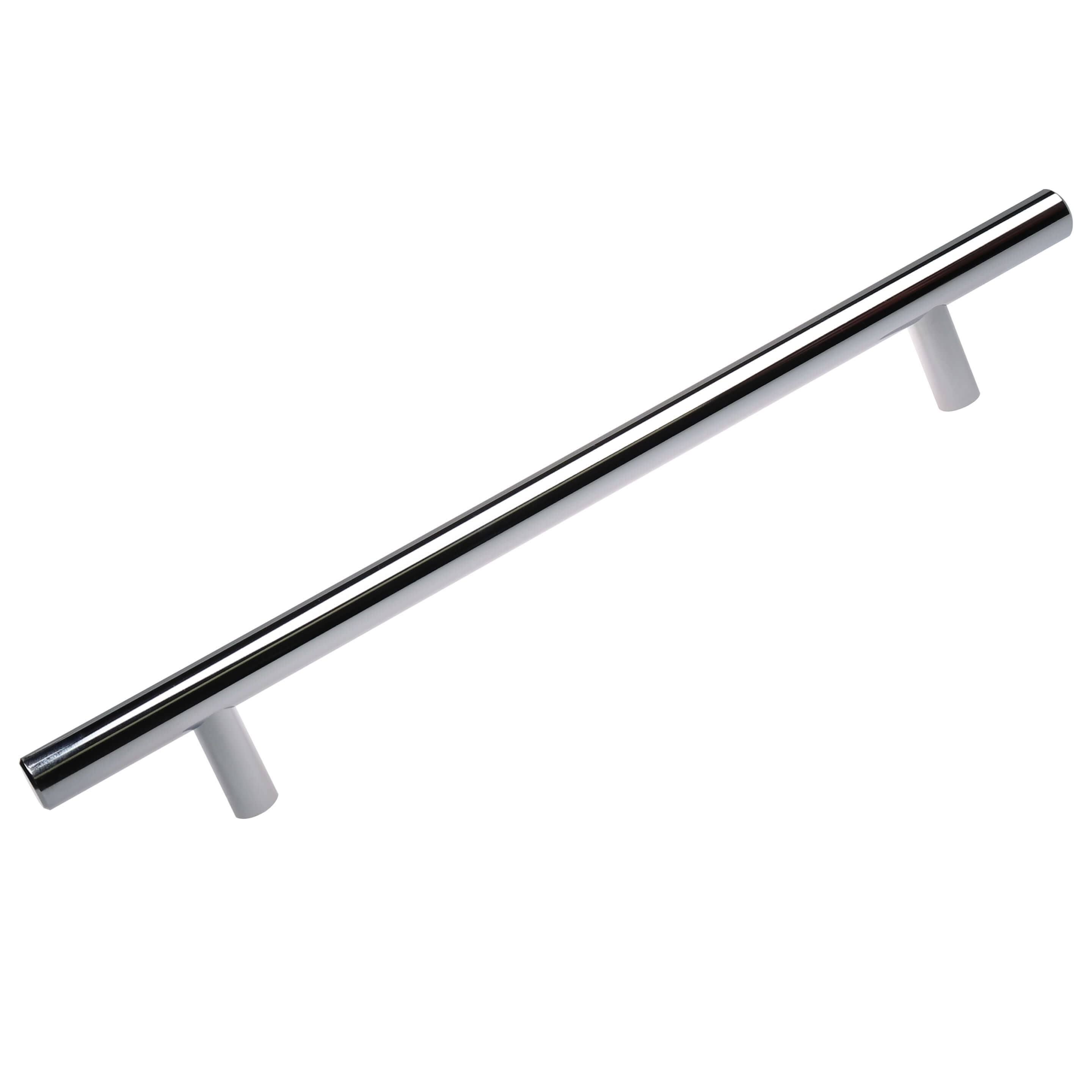 GlideRite 25-Pack 7-Inch Center Solid Steel Cabinet Pull - Chrome/Brown