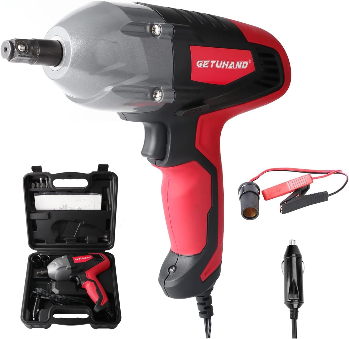GETUHAND Electric Impact Wrench 1/2 Inch & 12 Volt 400N.M 300ft-lbs Max Torque with 1/2