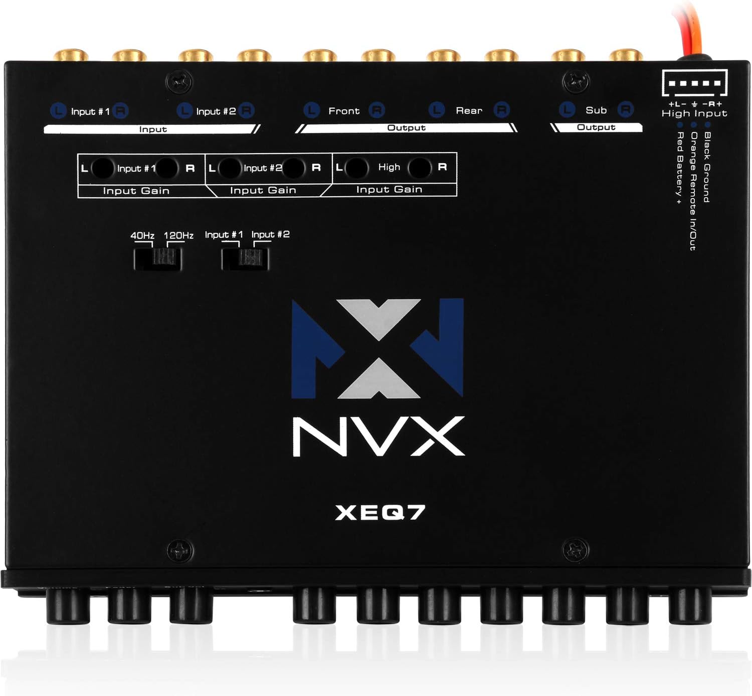 NVX XEQ7 7-Band Graphic Stereo Equalizer 1/2 DIN with Dual Aux Input and Sub Control Pack of 2