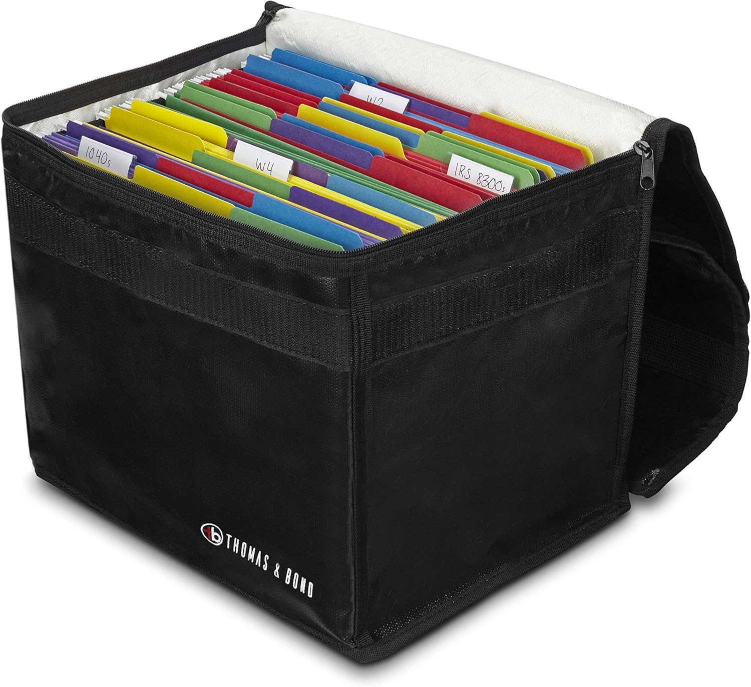 Thomas & Bond Lightweight Fireproof Safe 13.5x11x10 Only 2 LBS Holds Files Binders Documents; .77 cu ft Home Security Safe; Fireproof Waterproof Flexible Material Lockable Zipper Pack of 2