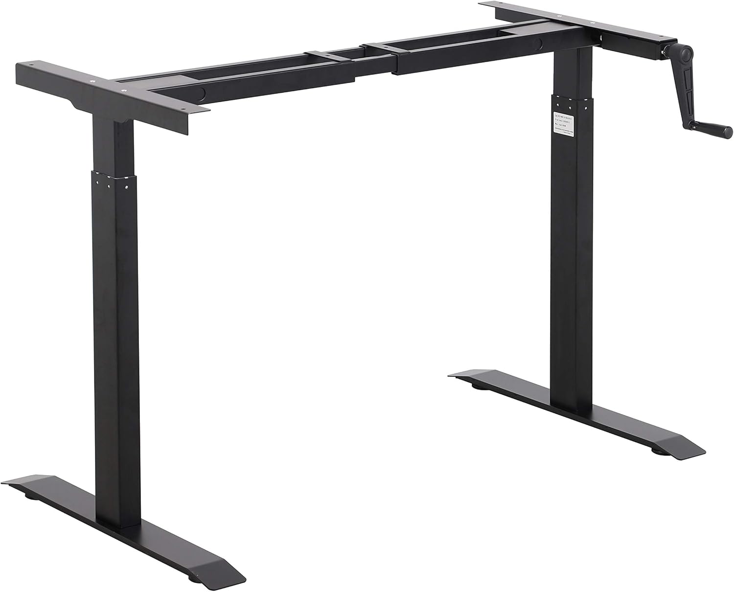UNICOO – Premium Quality Crank Stand Up Desk Frame with Double Beam Heavy Duty Steel Construction, Adjustable Height Sit to Stand Up Desk Frame with Foldable Handle (Crank Frame - Black)