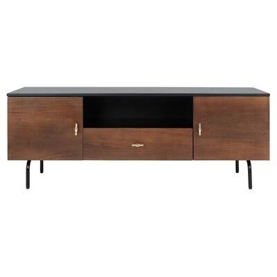 Aneurin TV Stand for TVs Up to 65x22 Mercer41 Color: Black/Walnut