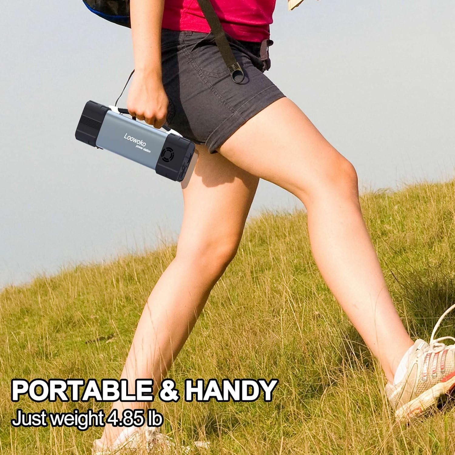 200W Portable Power Station,319.6Wh/86400mAh Solar Generator,NorBoss Rechargeable Portable Generator with 110VAC Outlets,8W LED Flashlight Battery Backup,12VDC Outputs and USB for Home Outdoor