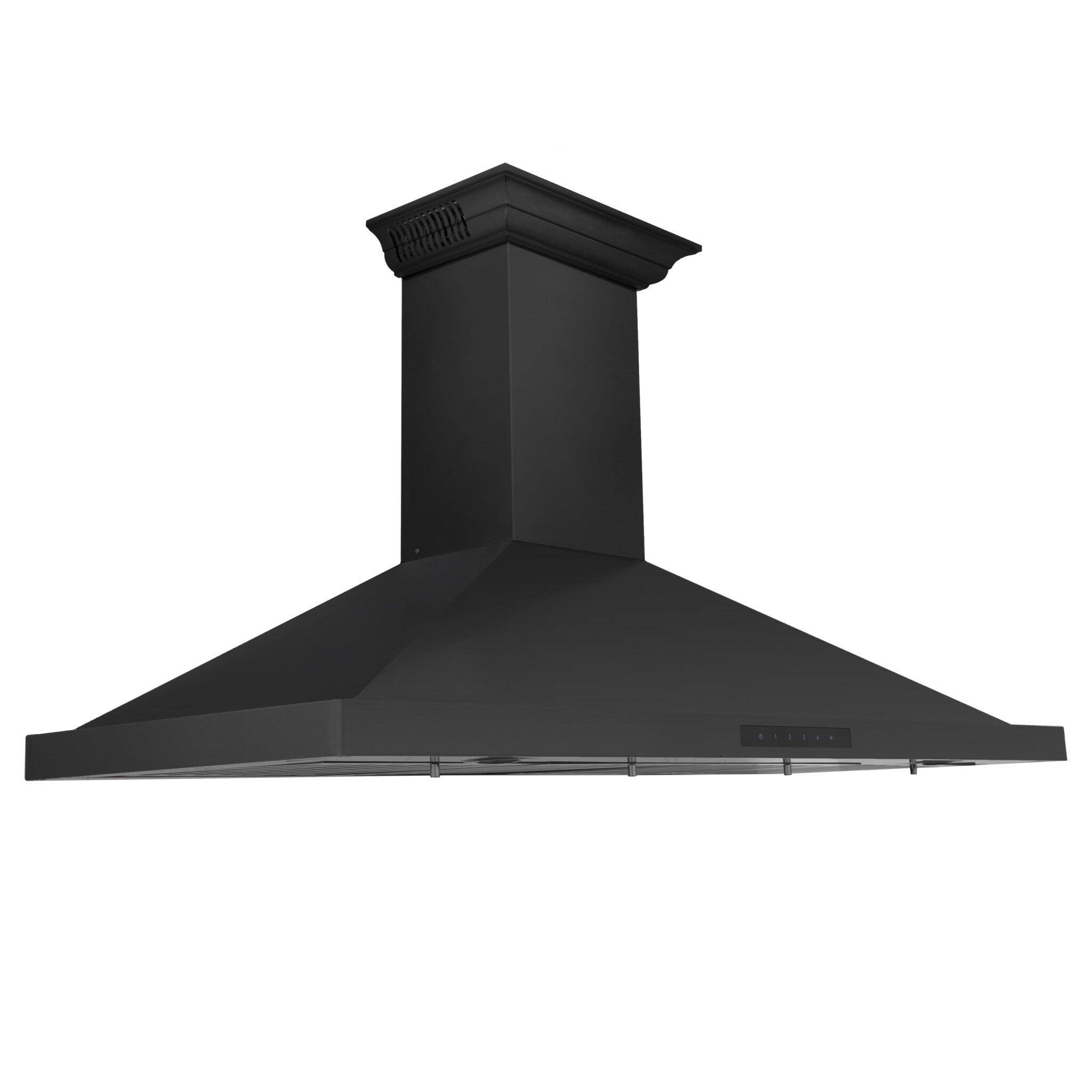 ZLINE Wall Mount Range Hood in Black Stainless Steel with Built-in CrownSound Bluetooth Speakers (BSKBNCRN-BT) 24 inch
