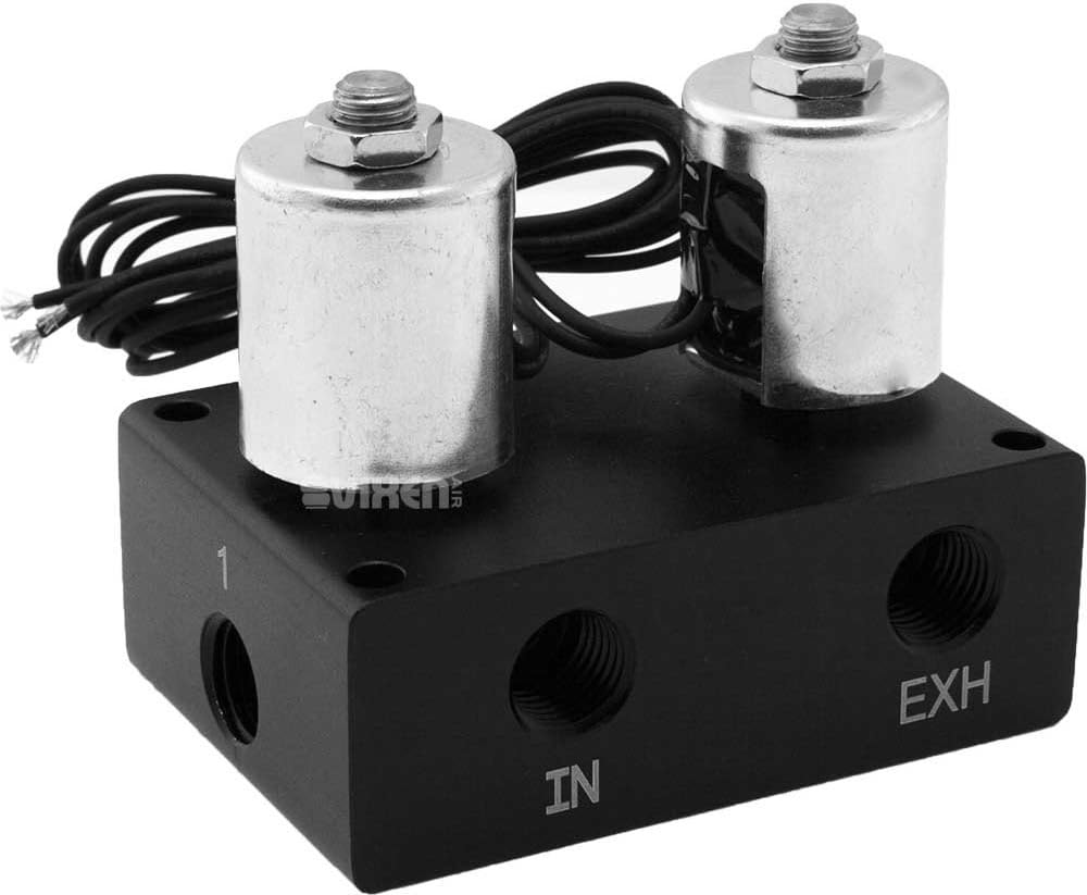 Vixen Air 2 Valve Suspension Manifold with One Single Needle Black Gauge Panel, 3/8