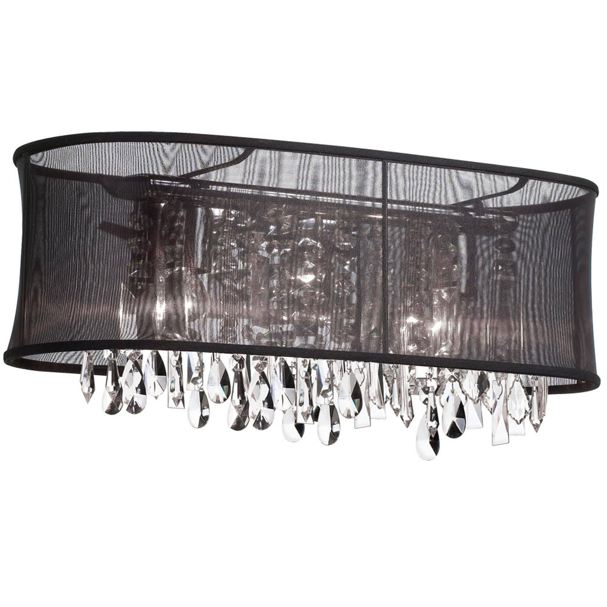 Dainolite Bohemian 4 Light Vanity, Chrome/Black Oval Shade - 85324W-46-115