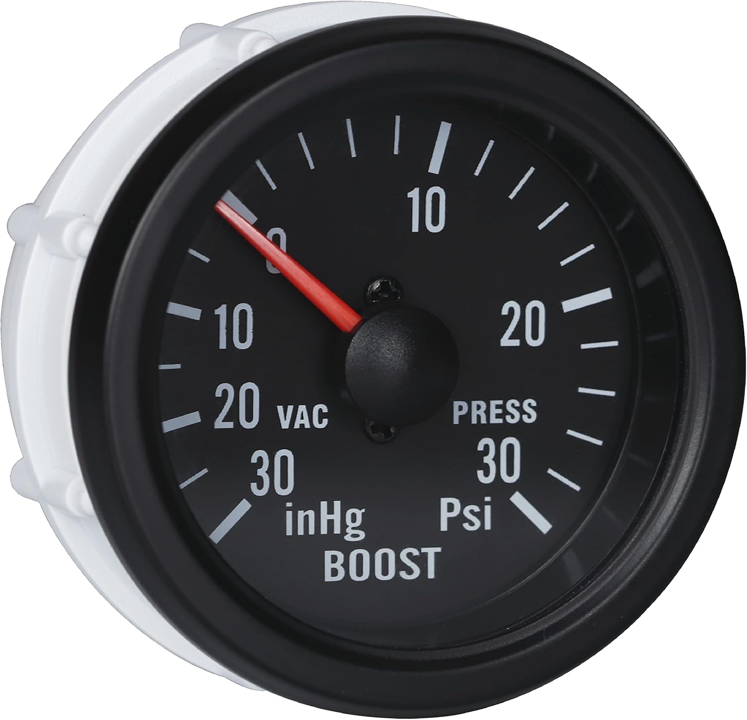 MOTOR METER RACING Boost/Vacuum Gauge Kit - Mechanical Hose 30 Inhg -30 Psi - 2-1/16