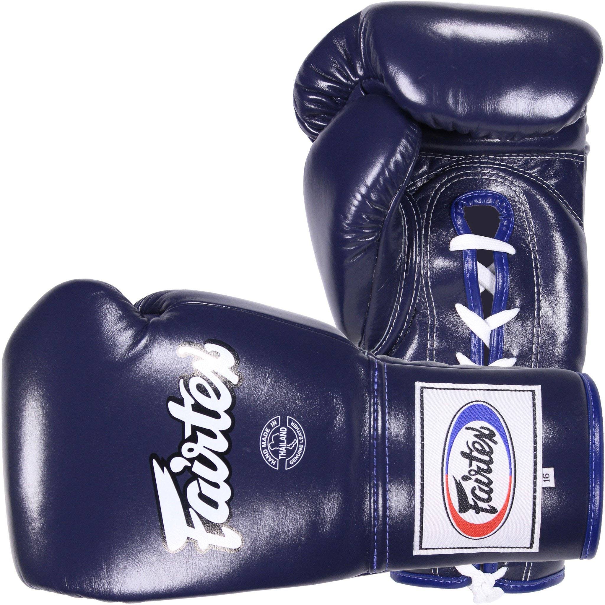 Fairtex BGL6 Lace Boxing Gloves - Blue - 8 oz.