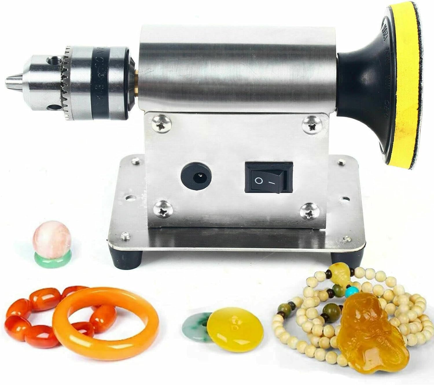 TFCFLJewelry Bench Buffer Grinder, Polishing Machine with Adjustable Speed, Multi-Function Bench Lathe Polisher, Bench Grinder, Polishing Machine for Jewelry Making, Woodcrafting