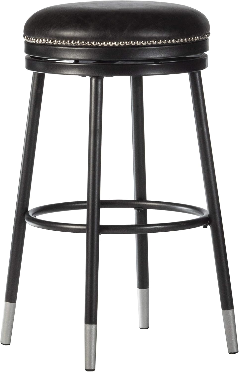 Hillsdale Furniture Decorative Backless Metal Swivel Capped Legs Counter Height Stool, Black