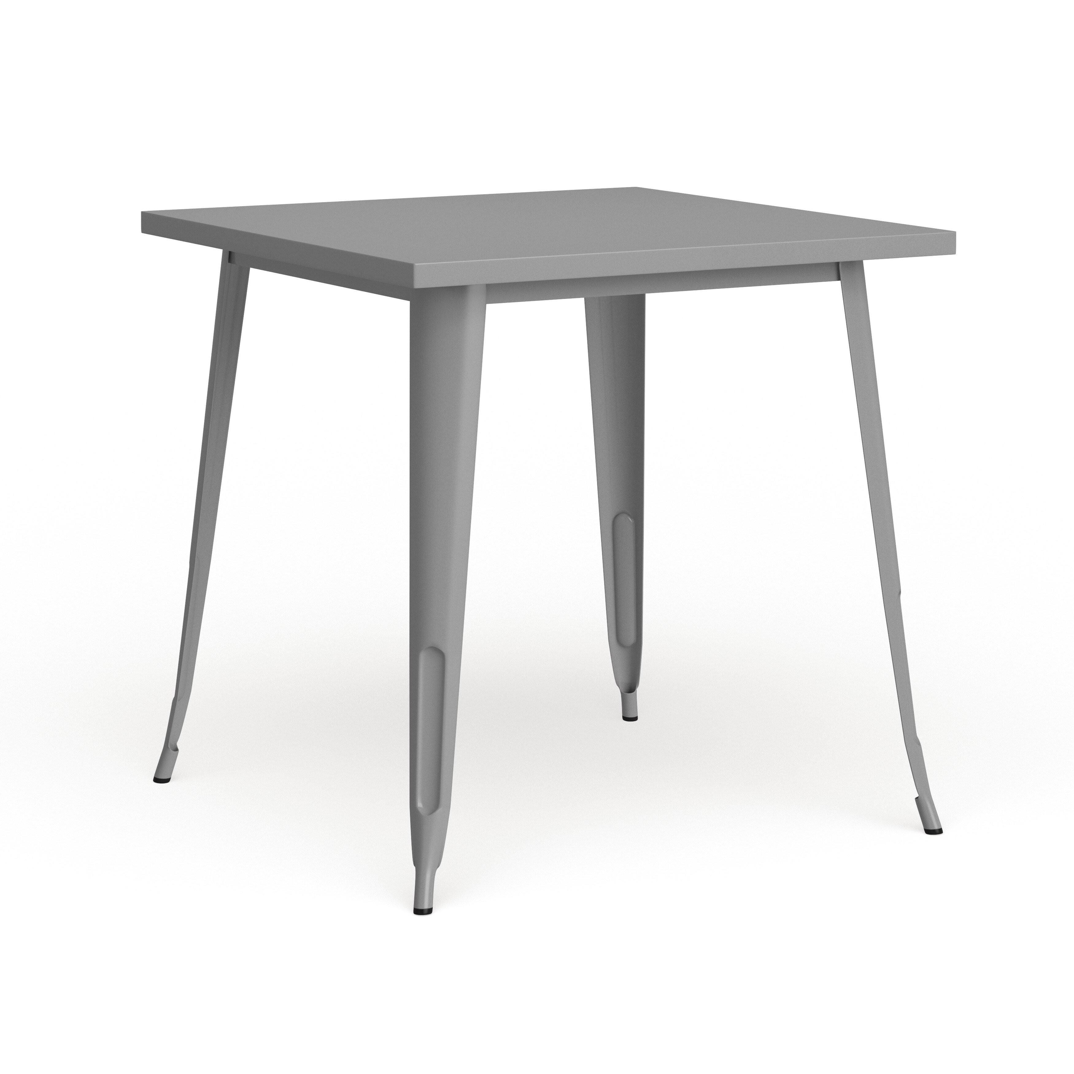 31.5-inch Square Metal Indoor/Outdoor Cafe Table - Black Finish