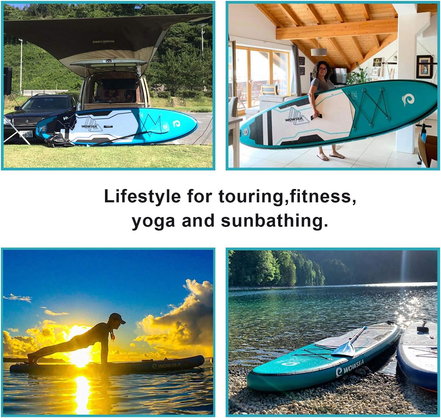 WOWSEA Trophy T2 Inflatable Paddle Board, Durable and Stable Touring SUP Board, Yoga Paddle Board for Leisure, 10.6' Long x 31
